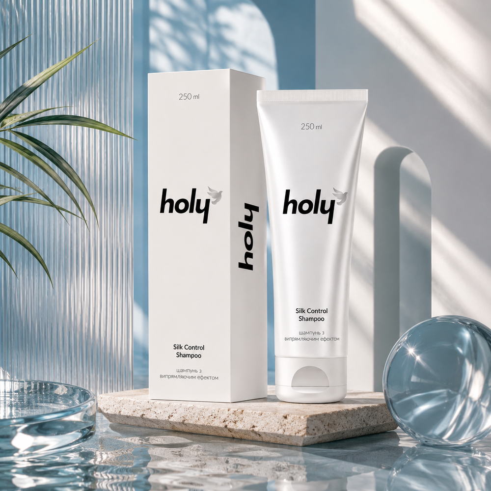 Шампунь з випрямляючим ефектом - holy silk control shampoo, 250 ml HL019 фото